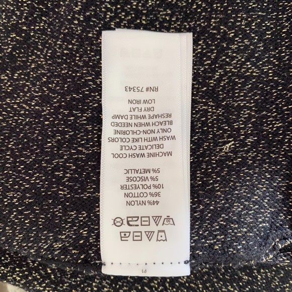 NWT Nannette Lepore Stretch Metallic Gold Flare Skirt Size Large Black - Picture 6 of 6